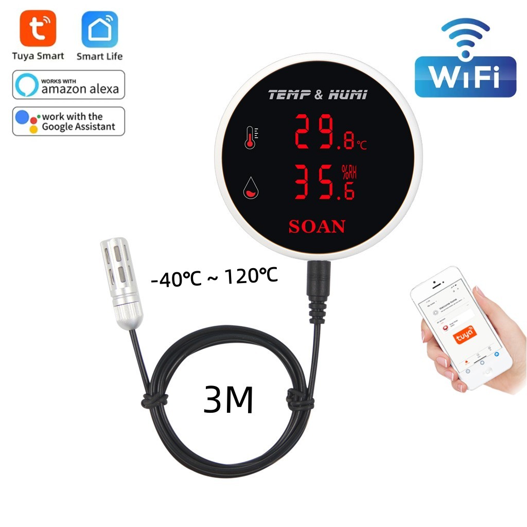 Tuya WiFi درجة الحرارة الرطوبة - مراجعة Digital Hygrometer Probe وسعره